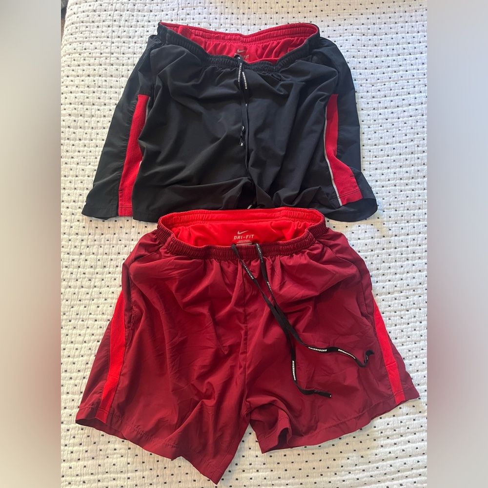 Nike Men's Athletic Shorts Set (2 pairs!) in Black & Red